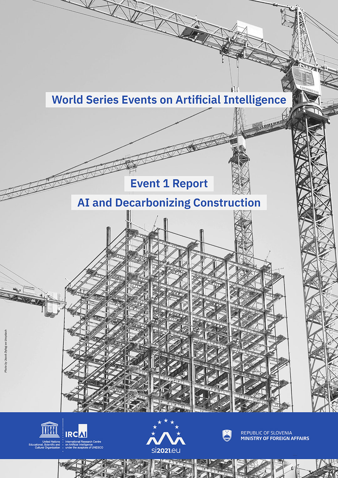 IRCAI World Series Events on AI Report - AI and Decarbonizing Construction Cover