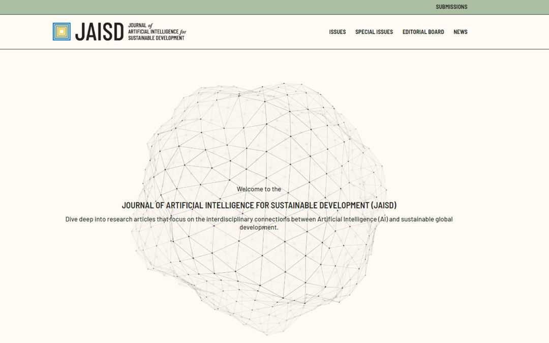 New Academic Journal Alert: The Journal of Artificial Intelligence for Sustainable Development 